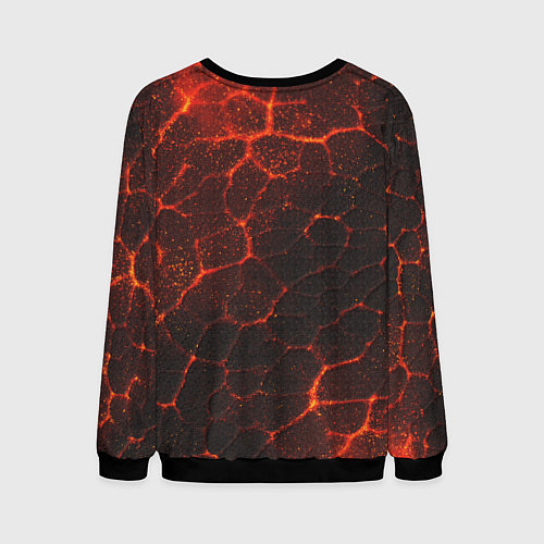 Мужской свитшот Символ волчья лапа в огненной стихии / 3D-Черный – фото 2