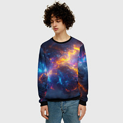Свитшот мужской Космическая текстура фон, цвет: 3D-черный — фото 2