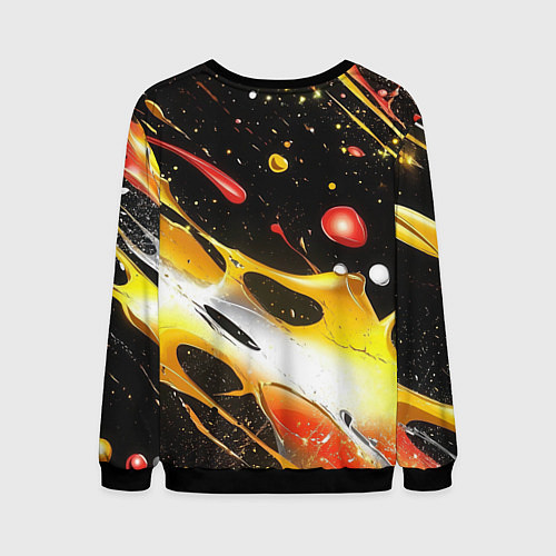 Мужской свитшот Текстура краска / 3D-Черный – фото 2