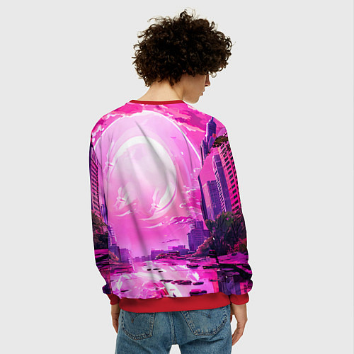 Мужской свитшот Город Атланта Хокс / 3D-Красный – фото 4