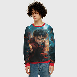 Свитшот мужской Гарри Поттер - магия, цвет: 3D-красный — фото 2
