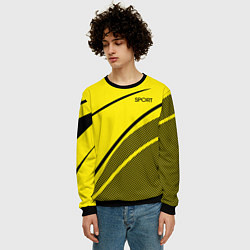 Свитшот мужской Sport жёлтый с чёрным точечный, цвет: 3D-черный — фото 2