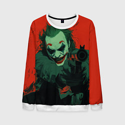 Свитшот мужской Джокер с револьвером, цвет: 3D-белый