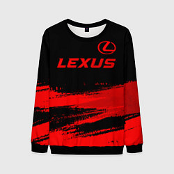 Свитшот мужской Lexus - red gradient посередине, цвет: 3D-черный