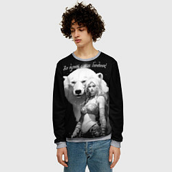 Свитшот мужской Все дуреют с этих блондинок, цвет: 3D-меланж — фото 2