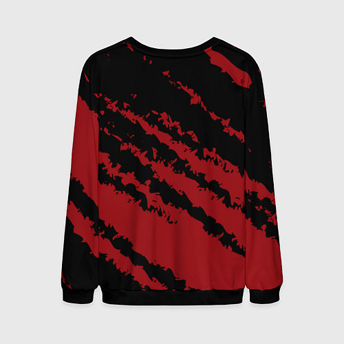 Мужской свитшот The color is red and black / 3D-Черный – фото 2