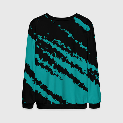 Мужской свитшот The color is black and light blue / 3D-Черный – фото 2