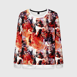 Свитшот мужской Огненные перья, цвет: 3D-белый