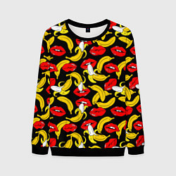 Свитшот мужской Губы и бананы, цвет: 3D-черный