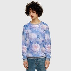 Свитшот мужской Цветы в туманности, цвет: 3D-меланж — фото 2