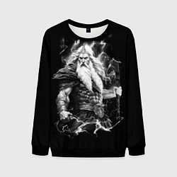 Свитшот мужской Перун бог громовержец, цвет: 3D-черный