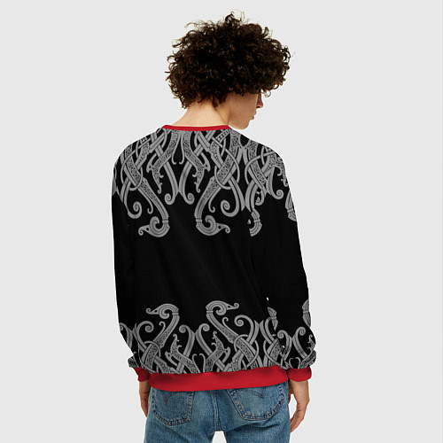 Мужской свитшот Русь дружина богатыри / 3D-Красный – фото 4