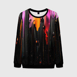 Свитшот мужской Разноцветная рельефная краска текстура, цвет: 3D-черный