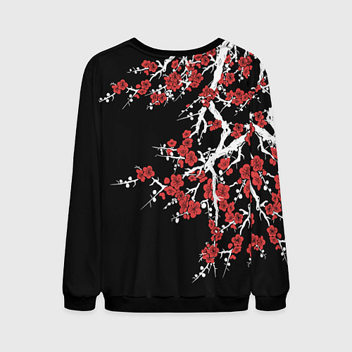 Мужской свитшот Корпус бойни демонов - цветущая сакура / 3D-Черный – фото 2