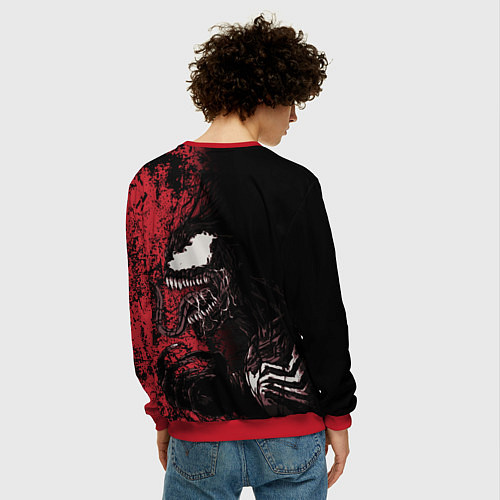 Мужской свитшот Веном на красном / 3D-Красный – фото 4