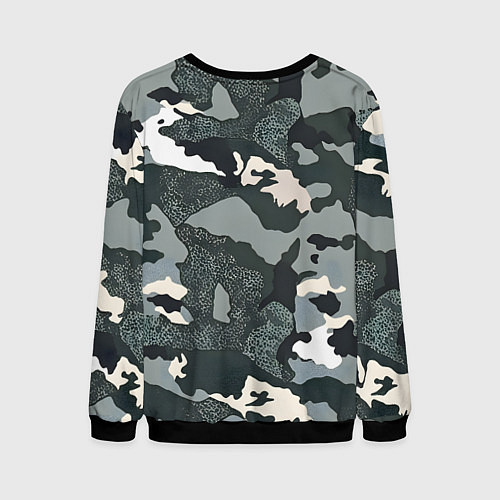 Мужской свитшот Темно зеленый камуфляж / 3D-Черный – фото 2