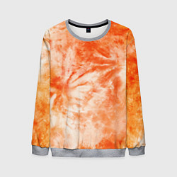 Свитшот мужской Оранжевый тай-дай пятна, цвет: 3D-меланж