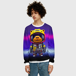 Свитшот мужской Baby capybara - cyberpunk, цвет: 3D-белый — фото 2