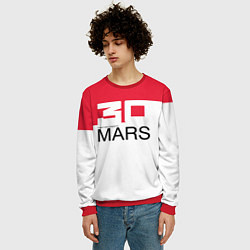 Свитшот мужской 30 Seconds to Mars poster, цвет: 3D-красный — фото 2