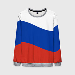 Свитшот мужской Флаг России волной, цвет: 3D-меланж