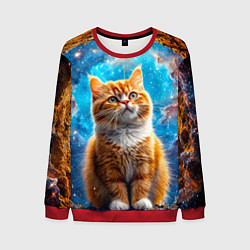 Свитшот мужской Манчкин в космосе, цвет: 3D-красный