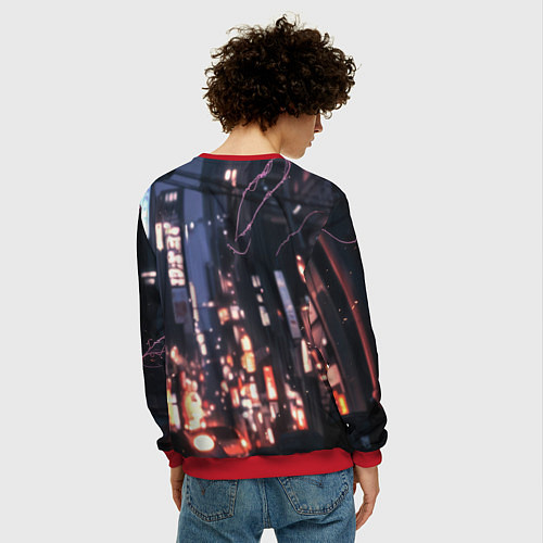 Мужской свитшот Человек паук в черном / 3D-Красный – фото 4