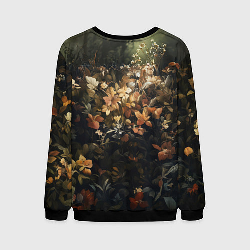 Мужской свитшот Красная панда в лесной чаще / 3D-Черный – фото 2