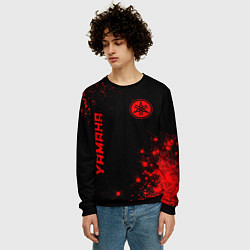 Свитшот мужской Yamaha - red gradient вертикально, цвет: 3D-черный — фото 2