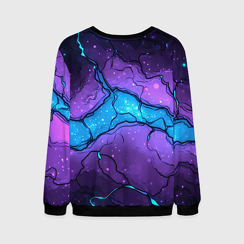 Мужской свитшот Синяя звездная полоса в плите текстура / 3D-Черный – фото 2