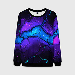 Свитшот мужской Синяя звездная полоса в плите текстура, цвет: 3D-черный