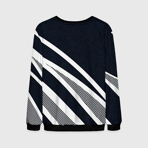 Мужской свитшот Герб России тёмно-синий с белым / 3D-Черный – фото 2