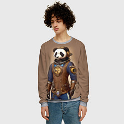 Свитшот мужской Крутой панда в стиле стимпанк, цвет: 3D-меланж — фото 2