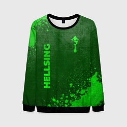 Свитшот мужской Hellsing - green gradient вертикально, цвет: 3D-черный