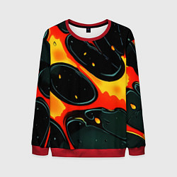 Свитшот мужской Оранжевые разломы текстура, цвет: 3D-красный