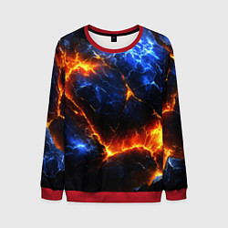 Свитшот мужской Лада и лед в разломе плит, цвет: 3D-красный