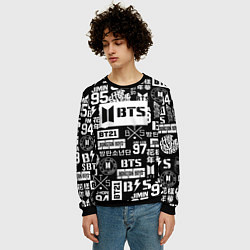 Свитшот мужской Bangtan Boys pattern black, цвет: 3D-черный — фото 2