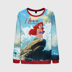 Свитшот мужской Ariel I love the ocean - русалка - beautiful big p, цвет: 3D-красный