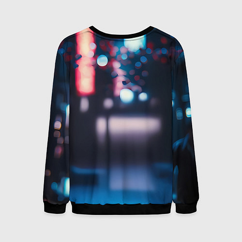 Мужской свитшот Человек-паук в вечернем городе / 3D-Черный – фото 2