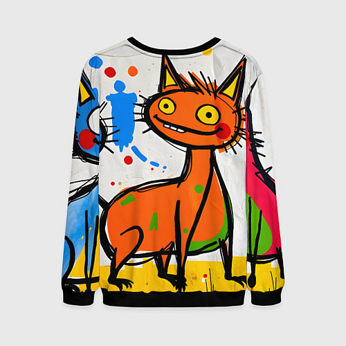 Мужской свитшот Смешные зверята / 3D-Черный – фото 2