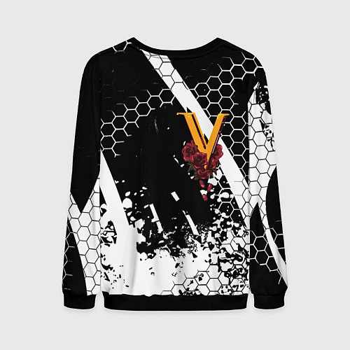 Мужской свитшот Samurai соты краски / 3D-Черный – фото 2