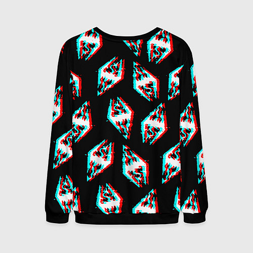 Мужской свитшот Skyrim glitch logo patten / 3D-Черный – фото 2
