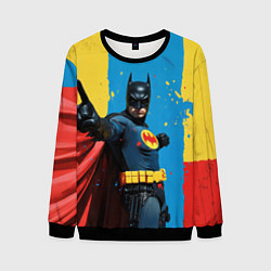 Свитшот мужской Бэтмен предупреждает, цвет: 3D-черный