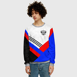 Свитшот мужской Герб России - минимализм, цвет: 3D-меланж — фото 2