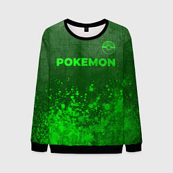 Свитшот мужской Pokemon - green gradient посередине, цвет: 3D-черный