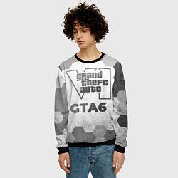 Свитшот мужской GTA6 - white gradient, цвет: 3D-черный — фото 2
