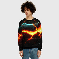 Свитшот мужской Лава в черной текстуре, цвет: 3D-черный — фото 2