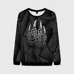 Свитшот мужской Велес лапа медведя, цвет: 3D-черный