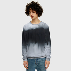 Свитшот мужской Разводы черной краски, цвет: 3D-меланж — фото 2