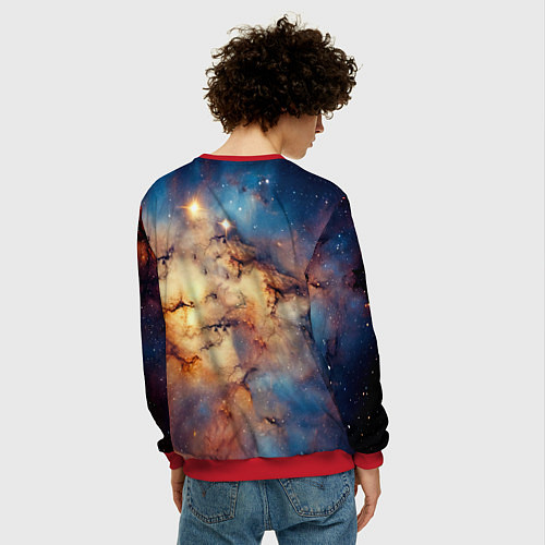 Мужской свитшот Курцхаар и космос / 3D-Красный – фото 4