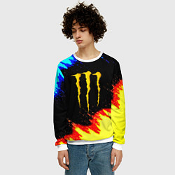 Свитшот мужской Monster energy огненные краски, цвет: 3D-белый — фото 2
